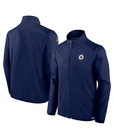 Fanatics Men's Navy Winnipeg Jets Authentic Pro Rink Fleece Full-Zip Jacket