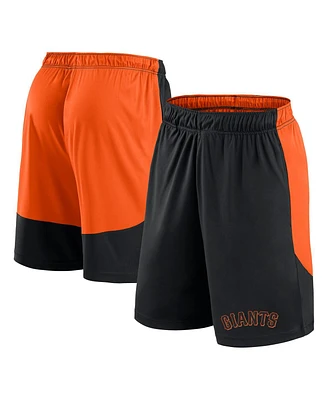 Fanatics Men's Black/Orange San Francisco Giants Launch Polyester Shorts