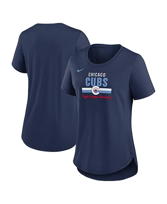 Nike Women's Navy Chicago Cubs City Connect Lockup Tri-Blend T-Shirt