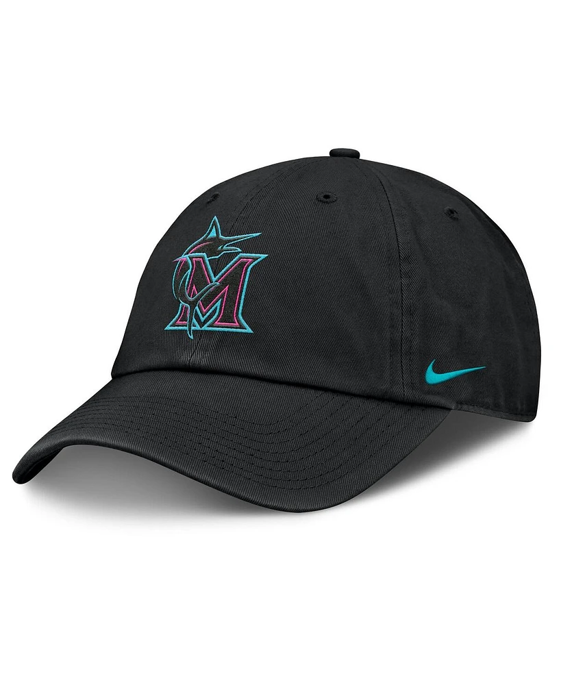 Nike Men's and Women's Black Miami Marlins 2025 City Connect Club Adjustable Hat