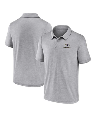Fanatics Men's Gray Baltimore Ravens Making Waves Polo Shirt