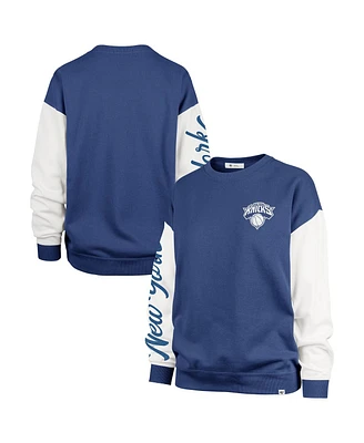 '47 Brand Women's Blue New York Knicks Rise Andie Oversized Pullover Sweatshirt