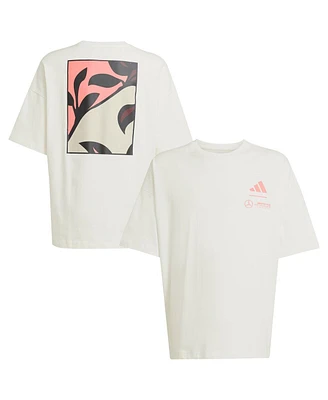 Adidas Big Boys and Girls White Mercedes-amg Petronas F1 Team 2025 Miami Grand Prix Pack T-Shirt