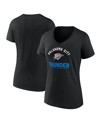 Logo Athletic Women's Black Oklahoma City Thunder Unrivaled V-Neck T-Shirt