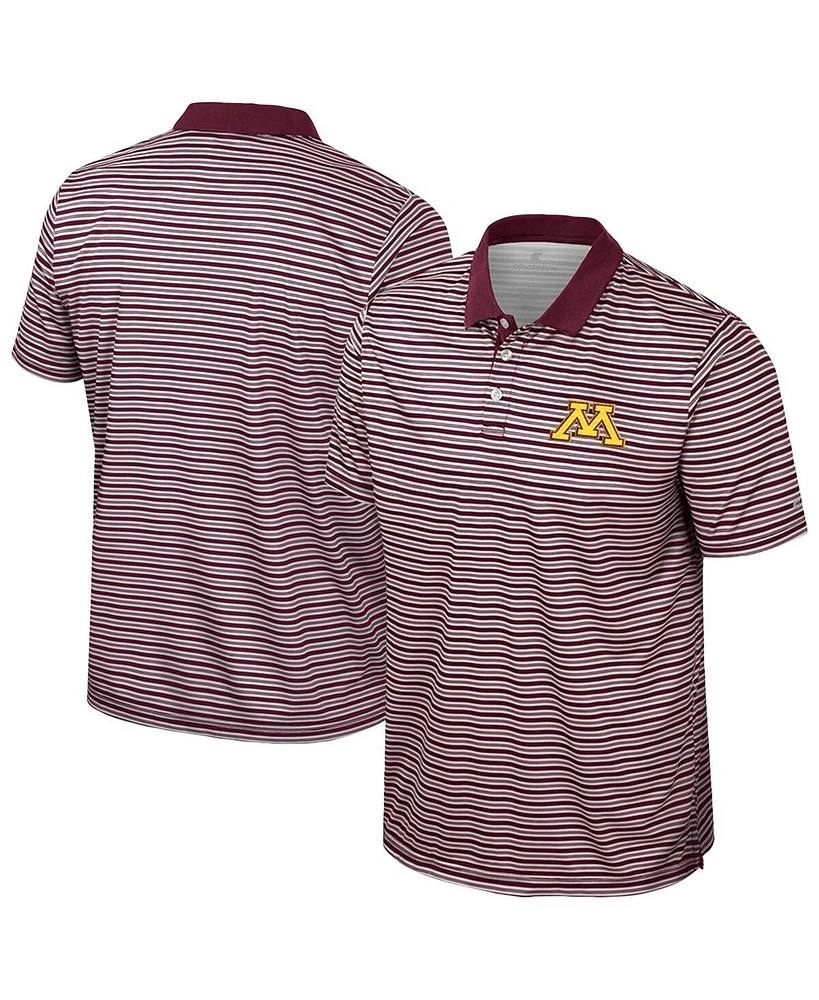 Colosseum Men's Maroon Minnesota Golden Gophers Striped Polo Shirt