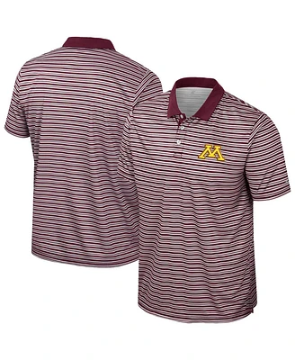 Colosseum Men's Maroon Minnesota Golden Gophers Striped Polo Shirt