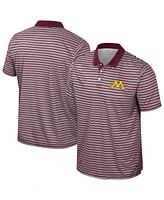 Colosseum Men's Maroon Minnesota Golden Gophers Striped Polo Shirt