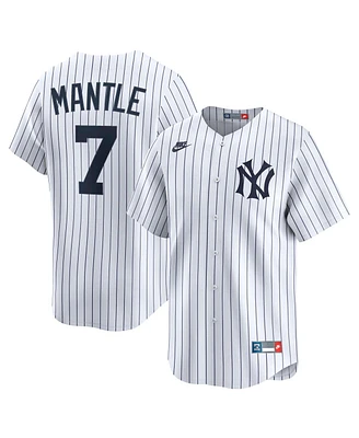 Nike Men's Mickey Mantle White New York Yankees Throwback Cooperstown Collection Limited Jersey