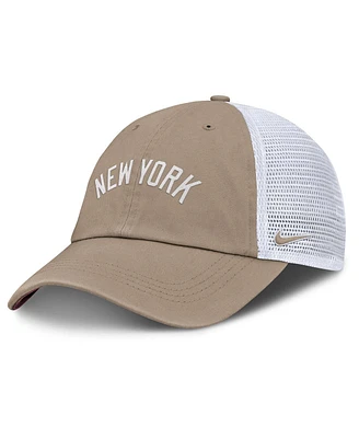 Nike Men's and Women's Khaki/White New York Yankees Club Trucker Adjustable Hat