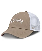 Nike Men's and Women's Khaki/White New York Yankees Club Trucker Adjustable Hat