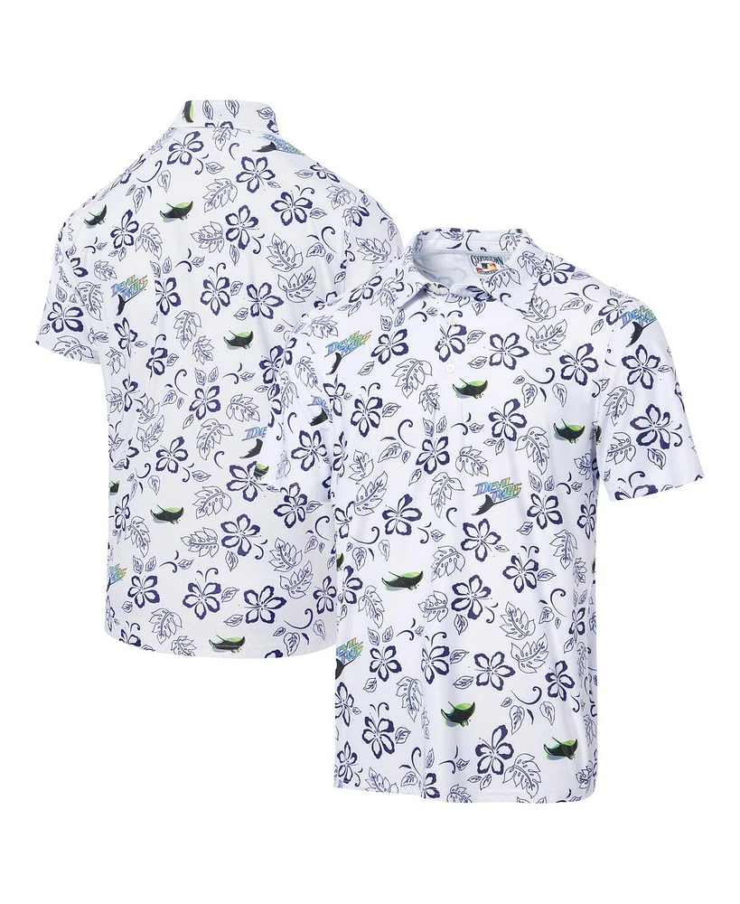 Reyn Spooner Men's White Tampa Bay Rays Cooperstown Collection Performance Polo Shirt