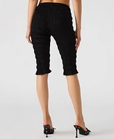 Steve Madden Women's Pull-On Smocked Capri Pants