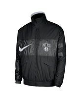 Nike Men's Black Brooklyn Nets Courtside Versus Capsule Full-Zip Jacket