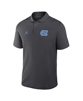 Jordan Men's Anthracite North Carolina Tar Heels Primetime Victory Primary Logo Performance Polo Shirt
