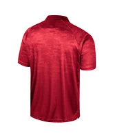Colosseum Men's Red Maryland Terrapins Honeycomb Raglan Polo Shirt