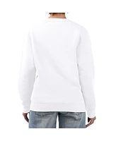 G-iii 4Her by Carl Banks Women's White New York Mets Heart Logo Fleece Pullover Sweatshirt