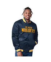 Starter Men's Yellow/Navy Denver Nuggets Reversible Satin Full-Snap Varsity Jacket