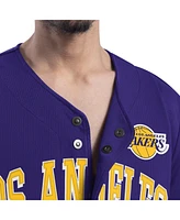 G-iii Sports by Carl Banks Men's Purple Los Angeles Lakers Adaptive Star Player Fashion Baseball Jersey