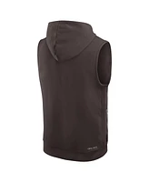 Nike Men's Brown Cleveland Browns Sideline Performance Sleeveless Pullover Hoodie