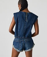 Steve Madden Women's Sleeveless Denim Leila Top