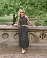 French Connection Women's Birdie Linen-Blend Midi Skirt