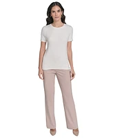 Calvin Klein Petite Crewneck Textured Knit Sweater