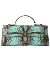 Brahmin Dayan Turquoise-Stone Tecoma Leather Satchel