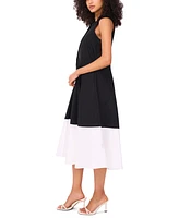 Msk Women's Cotton Sleeveless Shirtdress