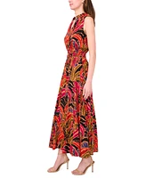 Msk Women's Sleeveless Split-Neck Maxi Dress
