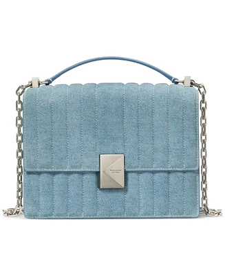 kate spade new york Deco Denim Chain Leather Shoulder Bag