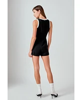 endless rose Women's Contrast Romper