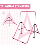 Zenova Gymnastics Bar Kids, Junior Training Bar, Height Adjustable Horizontal Bars With Gym Mat