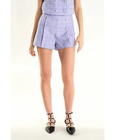 endless rose Women's High Waist Tweed Shorts