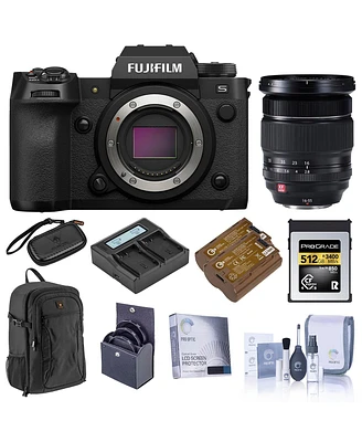 Fujifilm X-H2S Mirrorless Camera with Xf 16-55mm f/2.8 R Lm Wr Lens, Black, Bundle with 512GB CFexpress 4.0 Memory Card, 2x Extra Battery, Dual Smart