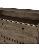Wayne Shoe Rack 46" H, One Open Storage Shelf, Two Internal Drawers, Doors