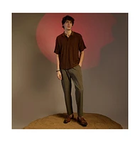 Campus Sutra Men's Chocolate Brown Argyle Oversized T-Shirt
