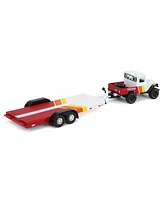 1/64 1980 Toyota Land Cruiser Open Car Trailer Custom Johnny Lightning