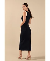 endless rose Women's Crochet Knit Maxi Dress