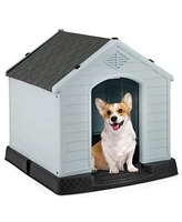 Dog House for Small Dogs Waterproof Plastic with Elevated Floor