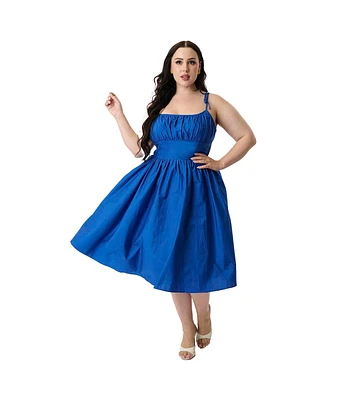 Unique Vintage Plus Size 1950s Cotton Swing Dress
