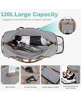 Vs Vogshow 120L Duffle Bag for Travel, Large Foldable Waterproof Travel Duffel Bags Weekender Overnight Men and Women with Shoe Compartment Ba