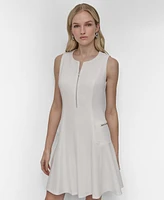 Dkny Women's Zip-Front Sleeveless Scuba Crepe Dress