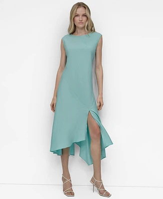 Dkny Women's Sleeveless Side-Slit Asymmetric-Hem Dress