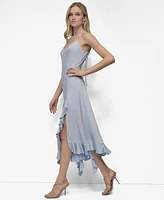 Dkny Women's Ruffled-Hem Midi Slip Dress