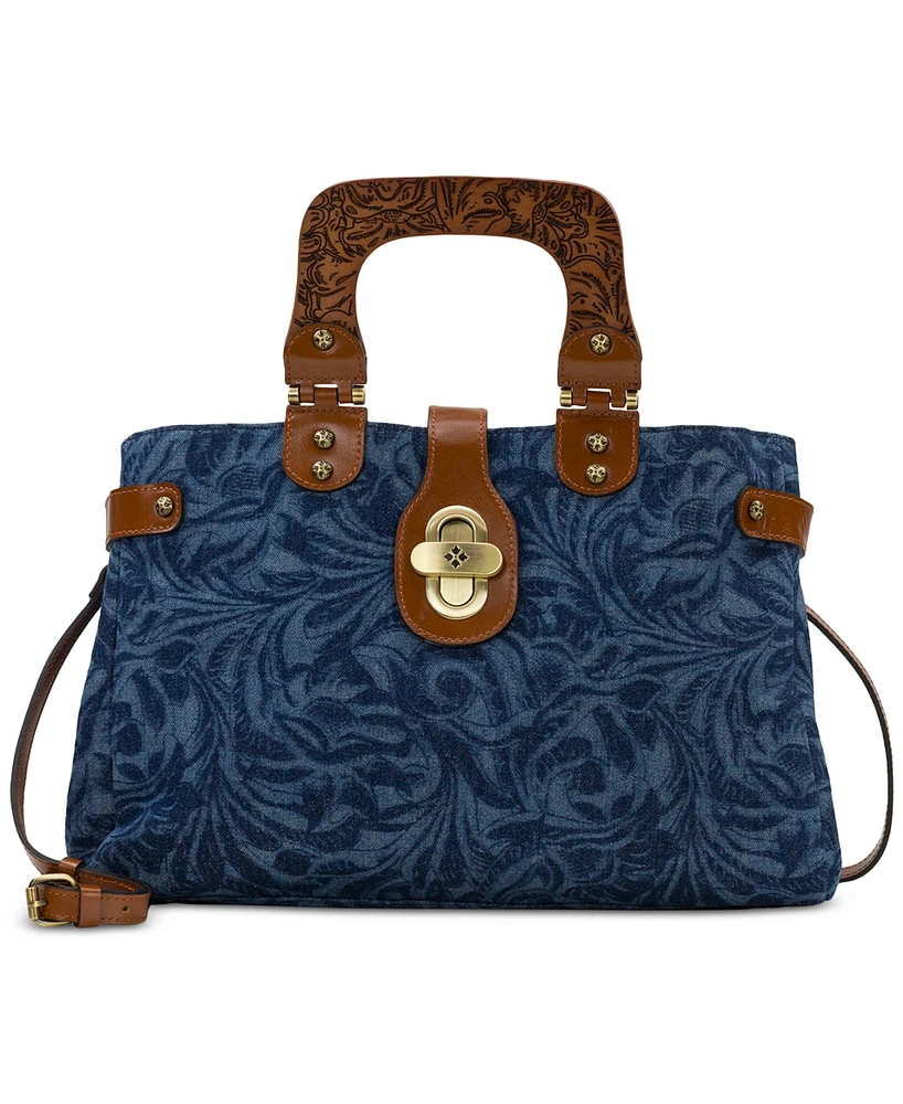 Patricia Nash Sancia Medium Denim Satchel