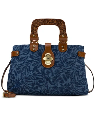 Patricia Nash Sancia Medium Denim Satchel