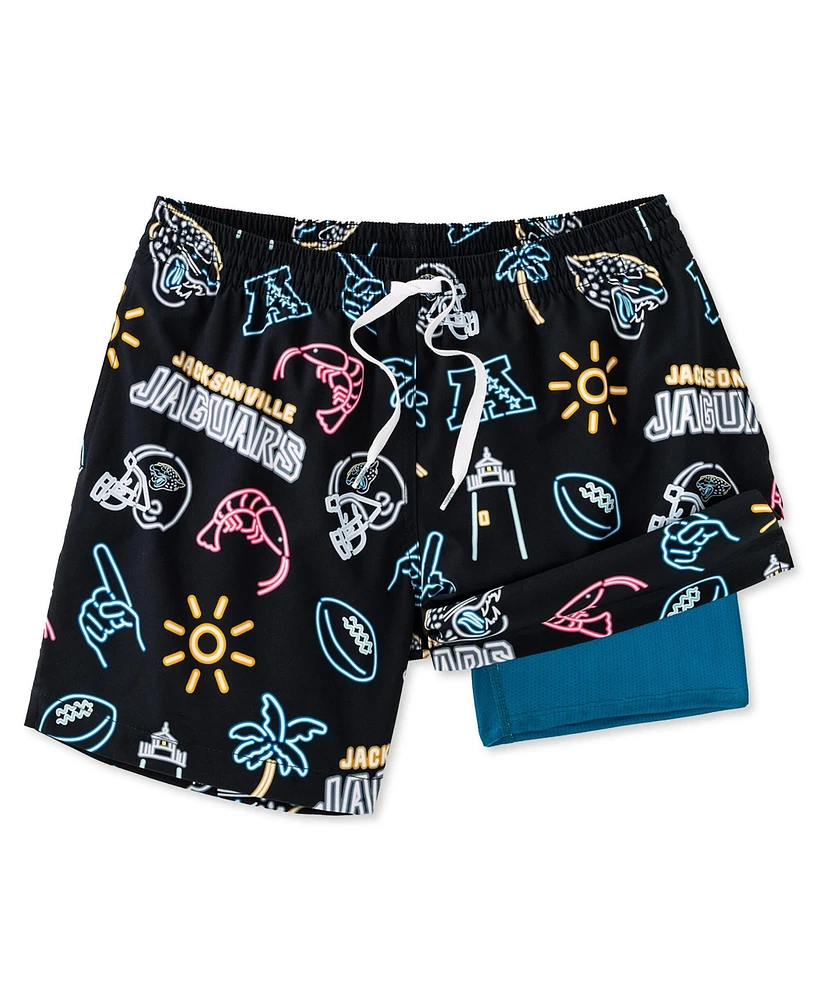 Chubbies Men's 5.5" Black Jacksonville Jaguars The Neon Lined Classic Swim Trunks