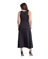 24seven Comfort Apparel Petite Slim Fit A-Line Sleeveless Maxi Dress