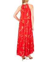 CeCe Women's Printed Halter-Neck Maxi Dress