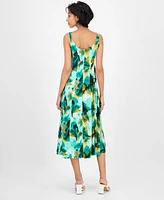 Sandra Darren Women's Seamed Scoop-Neck Midi Dress